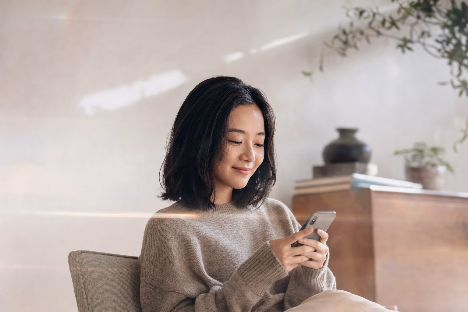 Professional staying connected while working remotely